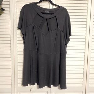 Torrid Geometric Cutout Peplum Top